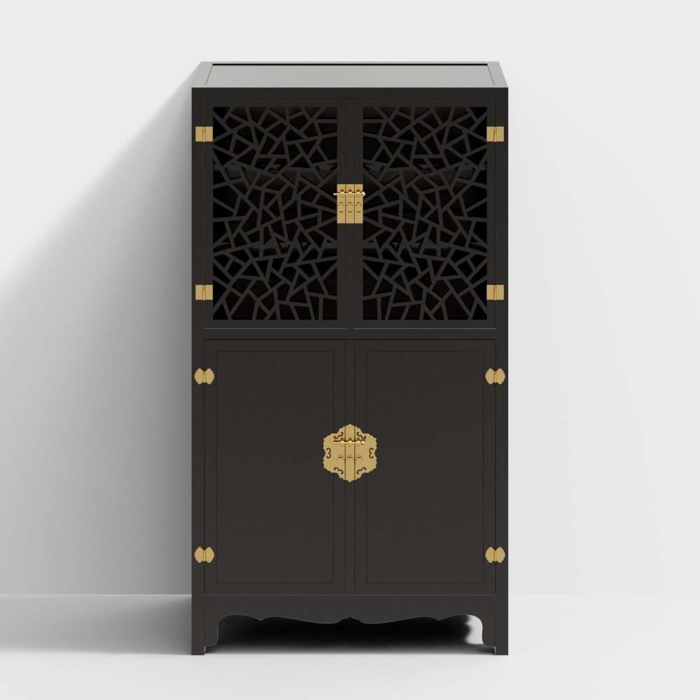 Ice Bloom Transparent Door Square Corner Cabinet (Purple Sandalwood)