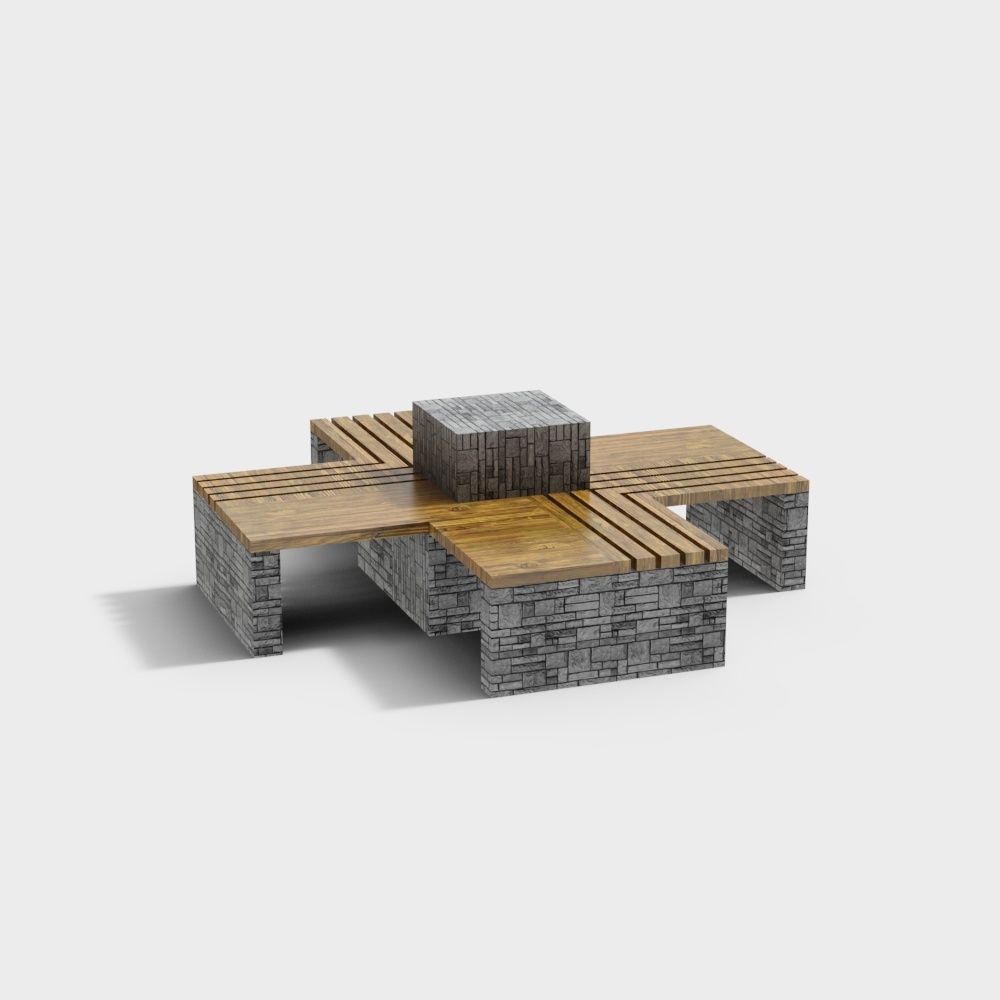 Urban Corner Bench 3D model