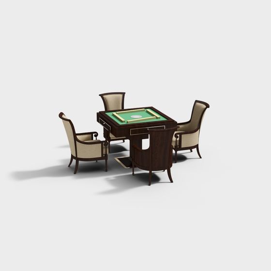 Mahjong Table 3D Model for Game Rooms