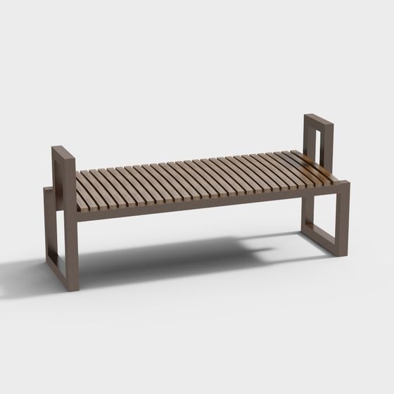 Modern Minimalist 3D Bench Model for Urban Spaces