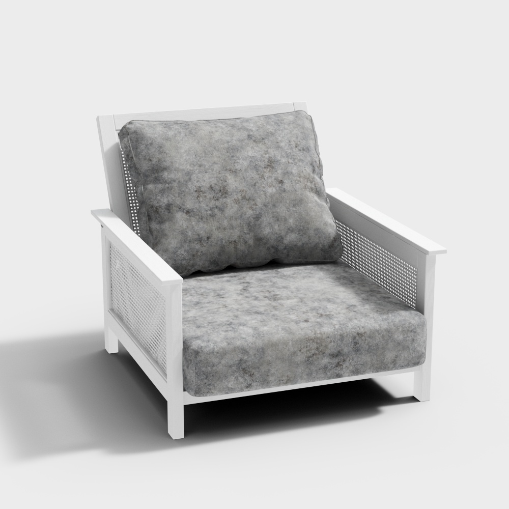 Poltrona da esterno in rattan moderno - Sedia da esterno bianca