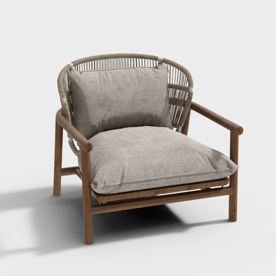 Cozy Woven Armchair for Interiors 3D model