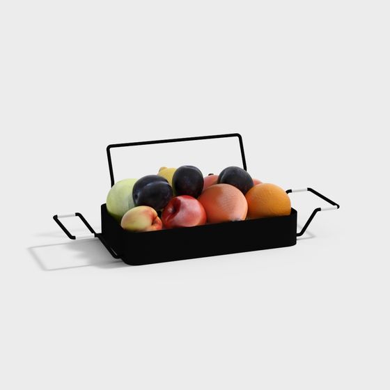 Elegant Fruit Basket 3D Model for Creative Spaces