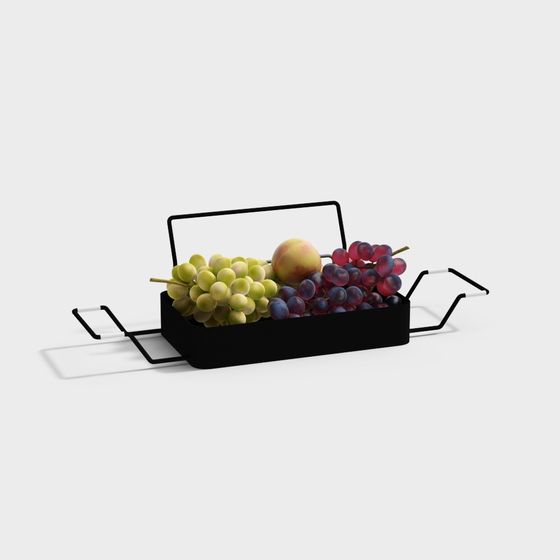 Stylish Low-Poly Fruit Basket 3D model