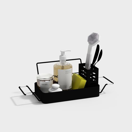 Stylish Bathroom Storage Rack 3D model for Modern Spaces