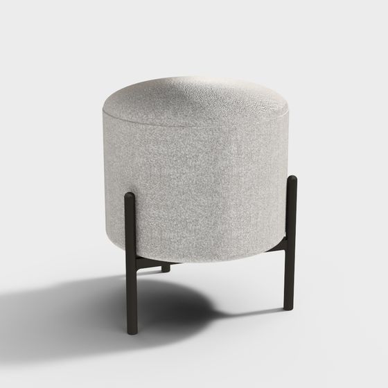 북유럽 표정 린 라운드 교각 중고풍 빈티지 포 양식 벤치 가정용 신발 의자 화장 의자 흰색