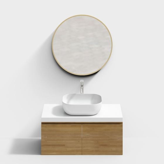 Modern Minimalist Bathroom Vanity 3D model