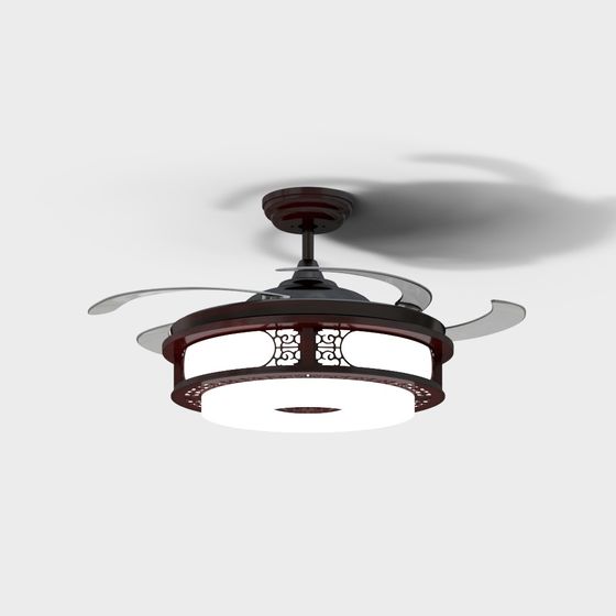 Vintage Modern Ceiling Fan Light 3D model