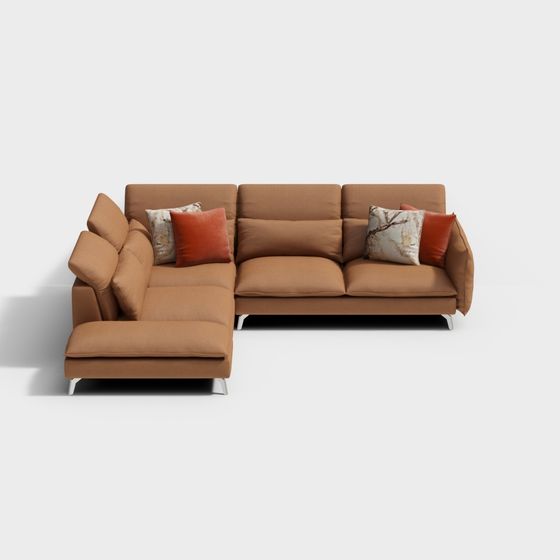 Stylish Low-Polygon Sofa 3D model