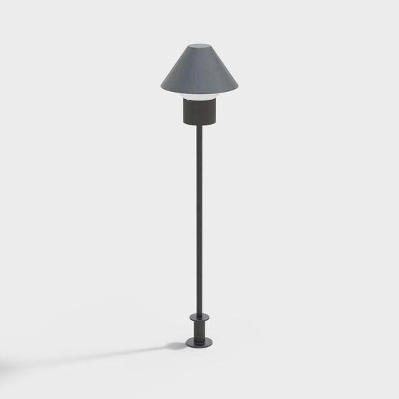 Modern Iron Outdoor Lights 3D Model in Gray