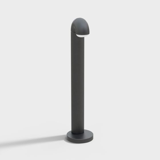 Modern Iron Outdoor Lights 3D Model - Pipe-Shaped Streetlights