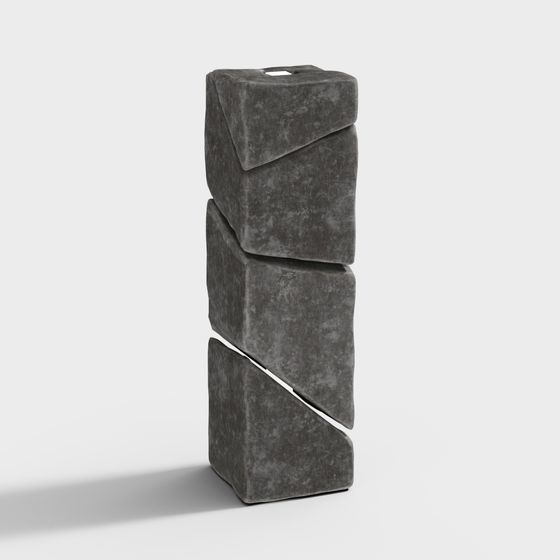 Modern Stone Outdoor Lights 3D Model