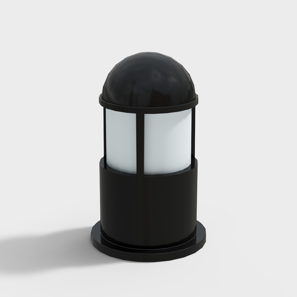 Modern Low-Poly Street Lamp 3D Model – Black Metallic Design