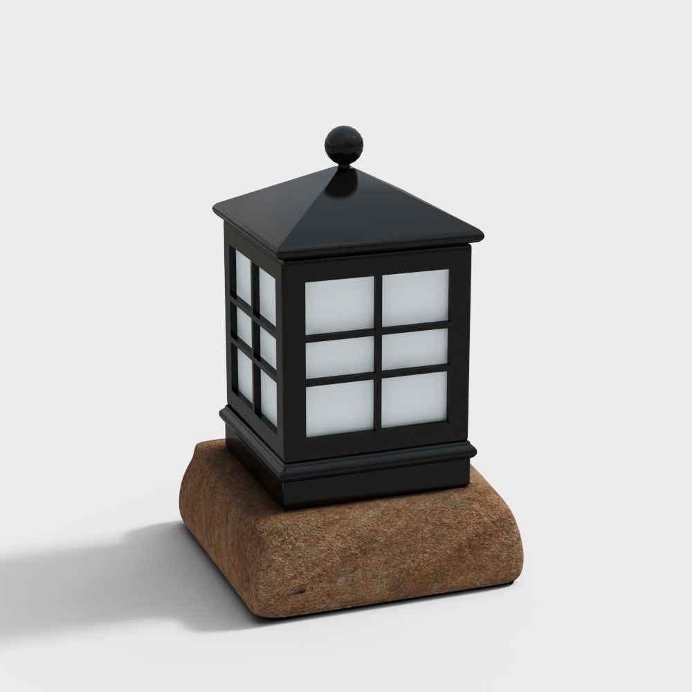 Vintage Streetlamp Low-Poly 3D Model – Nostalgic Design