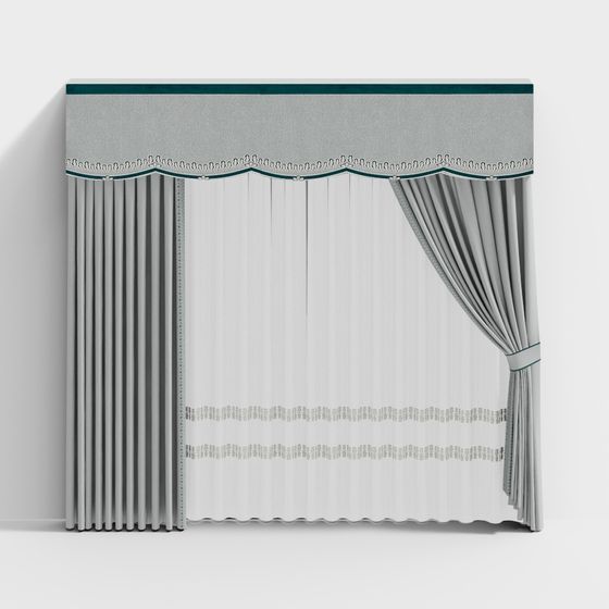 Stylish Curtain 3D model for Modern Spaces