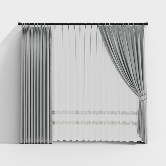 Elegant Drapes 3D model