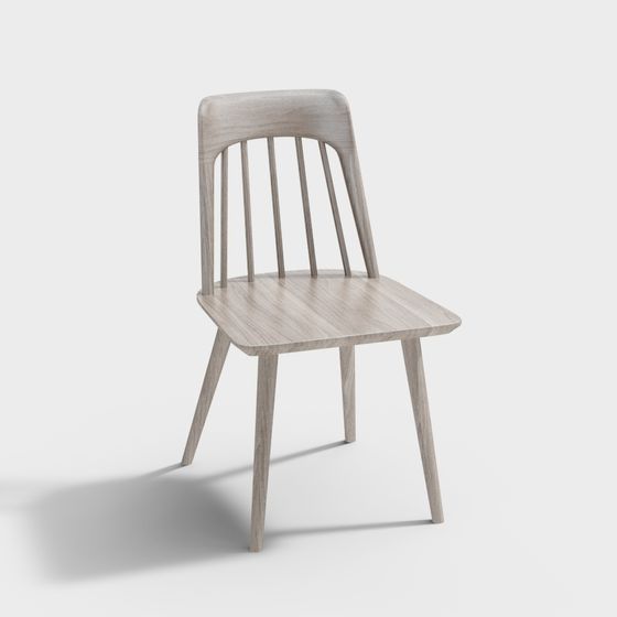 Nordic Style Dining Chair 3D model for Interior Design