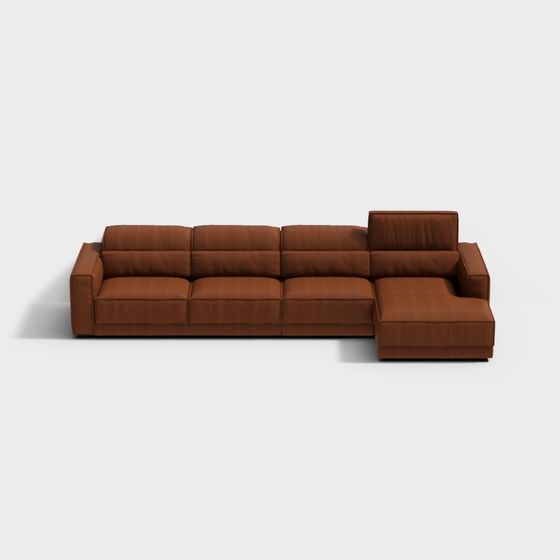 Elegant Low Poly Modern Sofa 3D Model for Contemporary Spaces