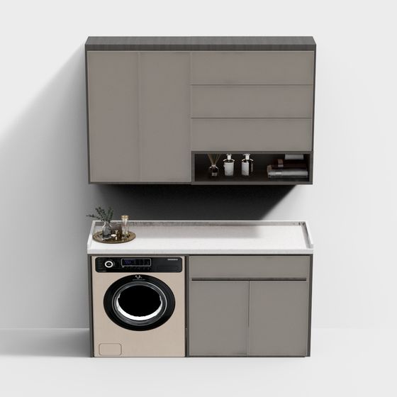 Modern Laundry Room Cabinet 3D model
