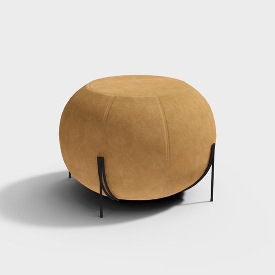 Elegant Round Ottoman 3D model for Contemporary Spaces