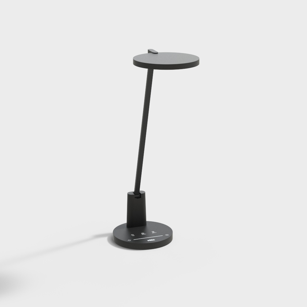 Flexible Desk Lamp 3D Model – Black Metal Design