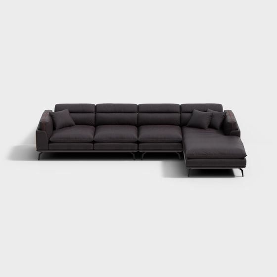 Stylish Modern Low-Polygon Sofa 3D model
