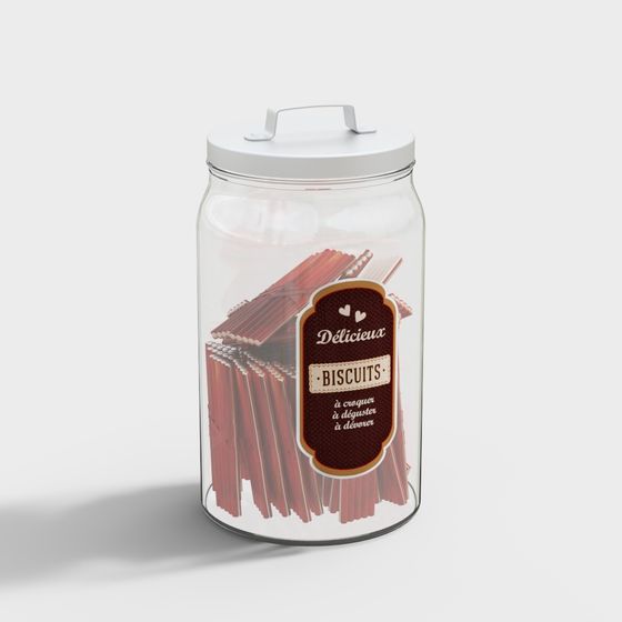 Vintage Style Biscuit Jar 3D model