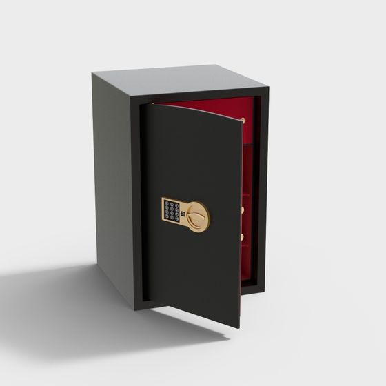 Safe Box 3D Model in Earth Color