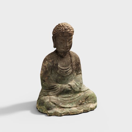 Low Poly Buddha Statue 3D model
