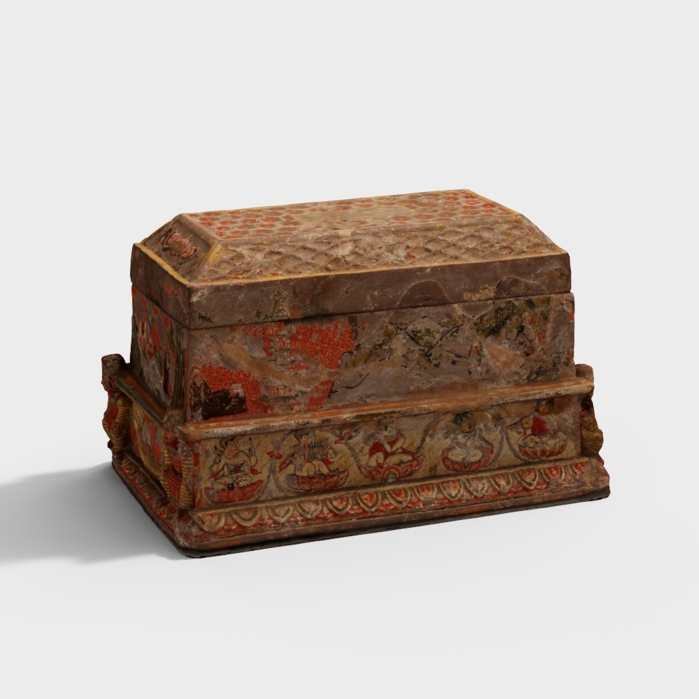 Painted stone carving scriptures with gold