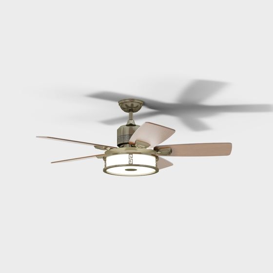 Elegant Vintage-Modern Ceiling Fan 3D model