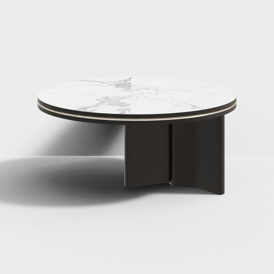 Elegant Low-Poly Round Table 3D model