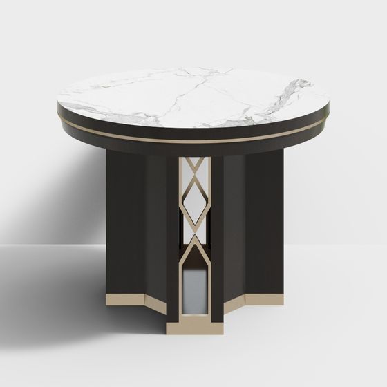 Elegant Low-Poly Round Table 3D Model Design