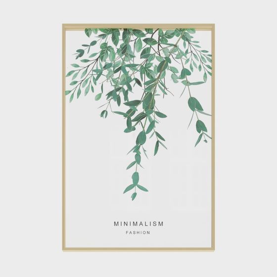 Suspended Green Leaf Frame 3D model