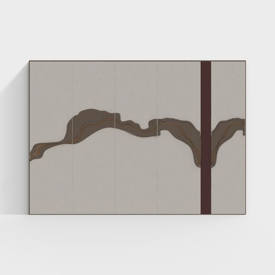 Elegant Abstract Streamline Partition 3D model