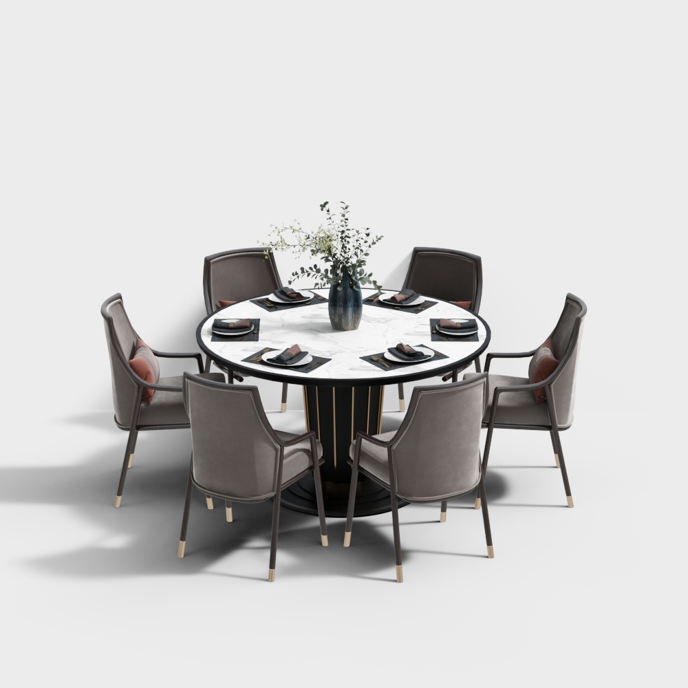 Neo-Chinese Dining Set - Table Chair Set