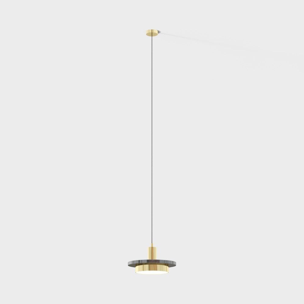 Evershine Aishan lighting all-copper marble chandelier after the modern minimalist creative restaurant bar clothing shop bedside bedroom single-headed small hanging - E nebula black marble