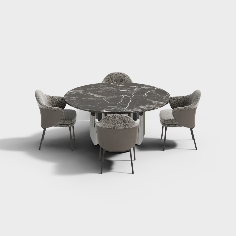 Minotti Modernes Esszimmer-Tisch-Stuhl-Set