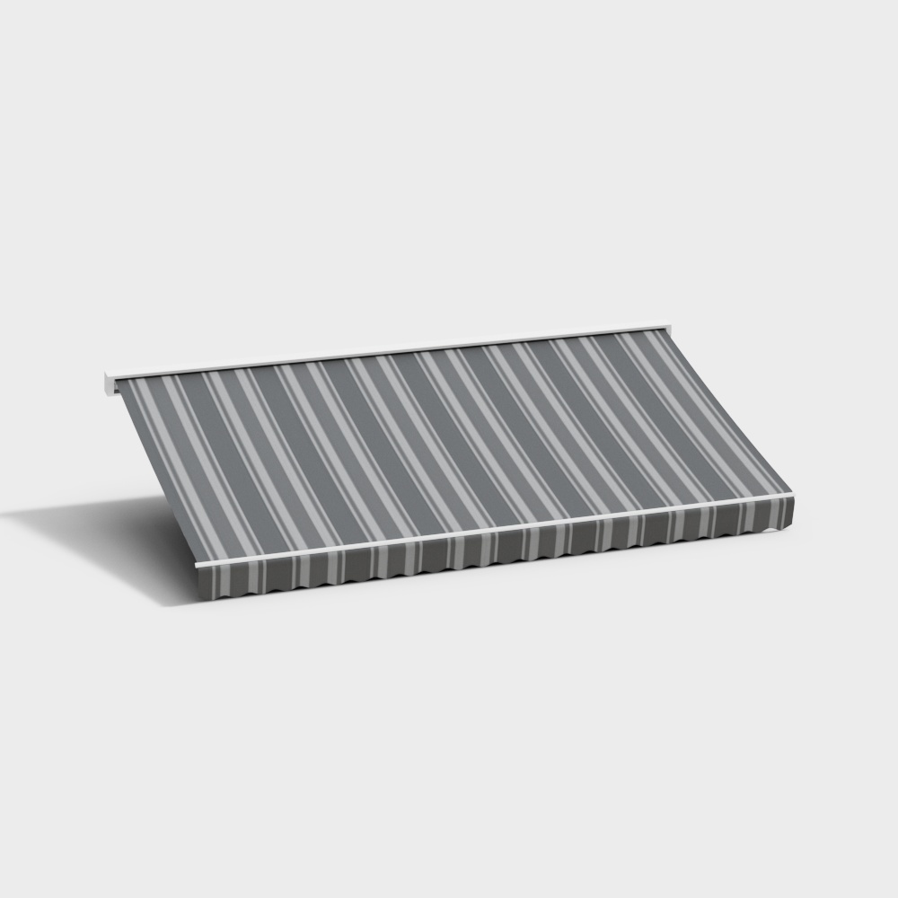 Modern outdoor rain shelter awning - gray vertical pattern