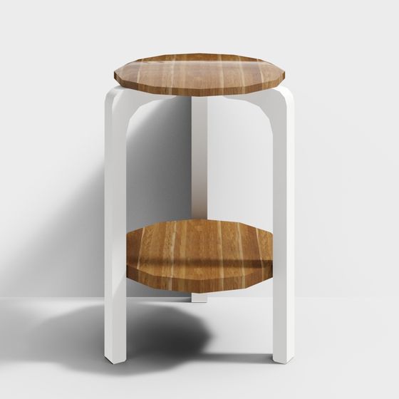 Minimalist Wooden Stool 3D model