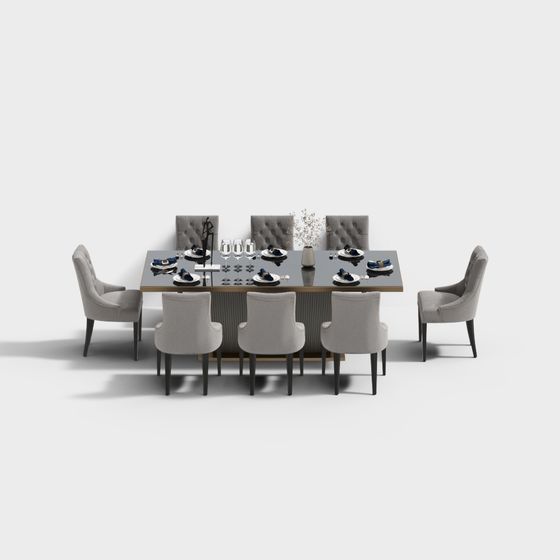 Elegant Dining Set 3D Model