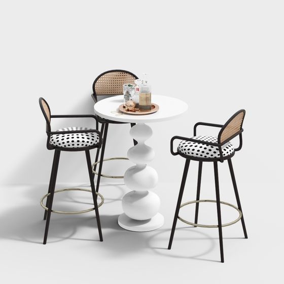 Modern Minimalist Bar Counter Set 3D model