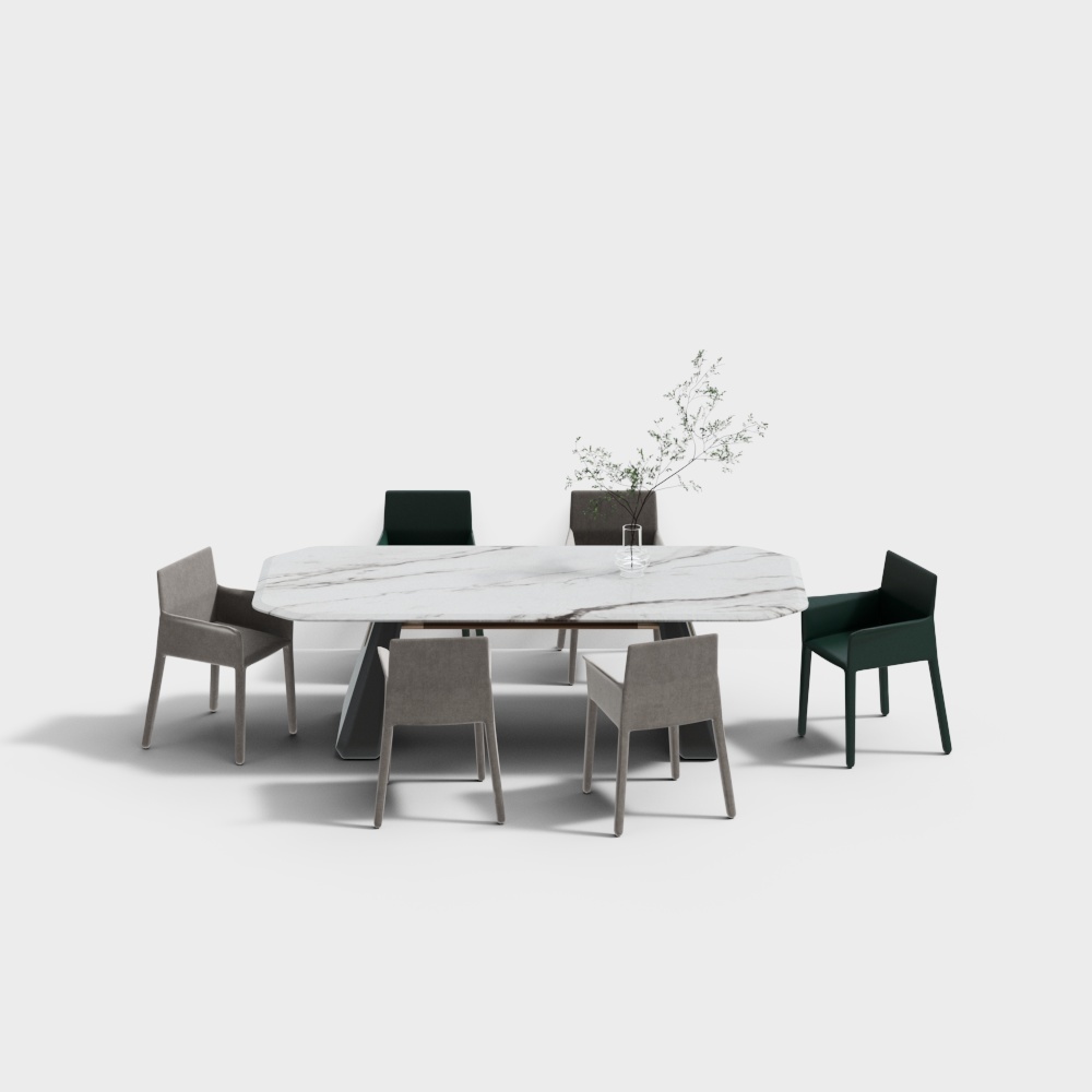 Set da pranzo moderno: Tavolo da pranzo in marmo