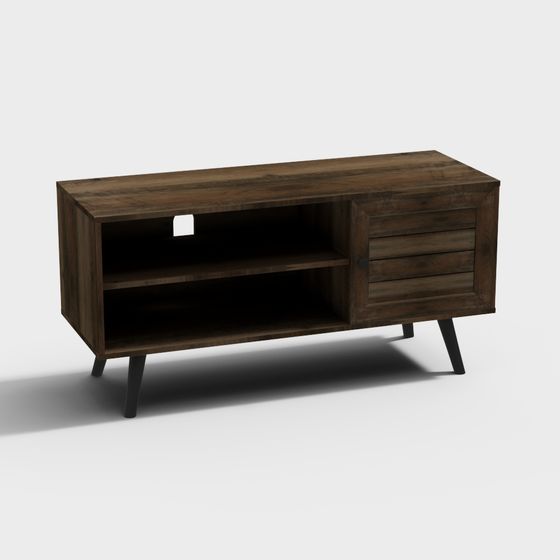 Vintage Industrial Style TV Stand 3D model