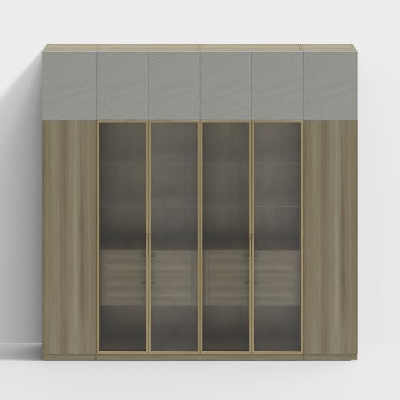 Chic Glass Door Display Cabinet 3D model for Modern Interiors