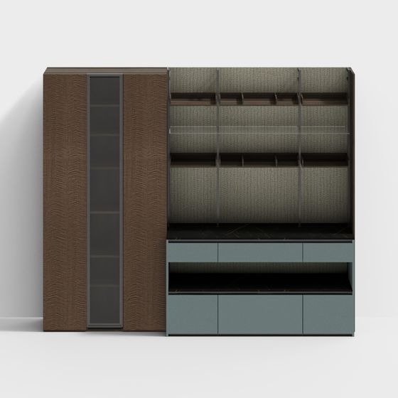 Stylish Low-Polygon Storage Cabinet 3D model