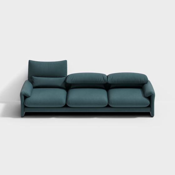 Elegant Green Sofa 3D model for Modern Interiors