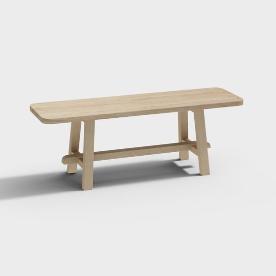 Modern Long Bench 3D Model