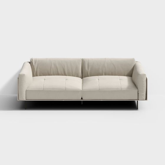 Elegant Minimalist Sofa 3D model for Contemporary Spaces