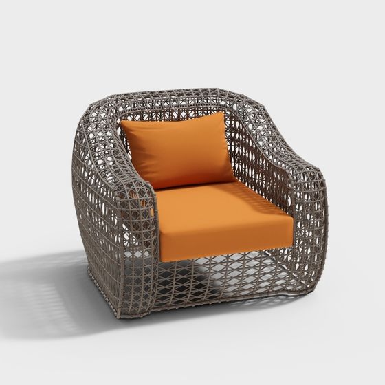 Woven Sofa Chair 3D Model - Unique Design & High Detail